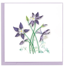 Quilling Card Quilled Columbine Flowers Greeting Card