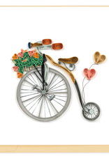 Quilling Card Quilled Antique High-Wheel Bicycle Greeting Card
