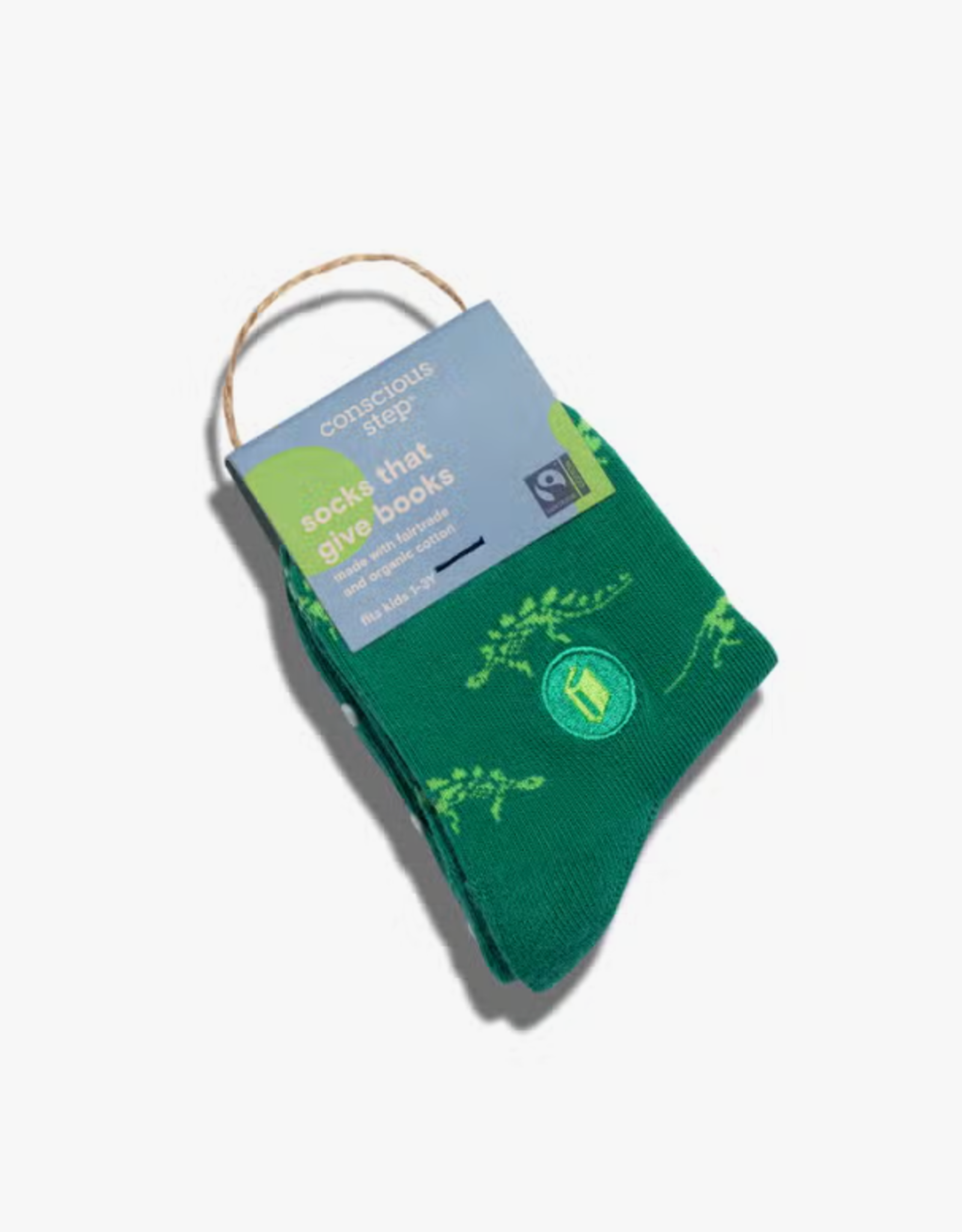Conscious Step Kids Socks that Give Books (Dino)
