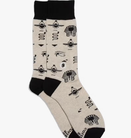 Conscious Step Socks that Give Books (Ivory Hieroglyphics)