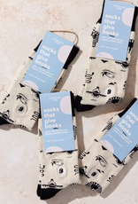 Conscious Step Socks that Give Books (Ivory Hieroglyphics)