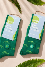 Conscious Step Socks that Give Books (Green Dinosaurs)