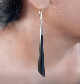 Women's Peace Collection Elegant Black Horn Earrings
