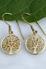 Women's Peace Collection Tree of Life Earrings - Brass