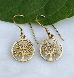 Women's Peace Collection Tree of Life Earrings - Brass