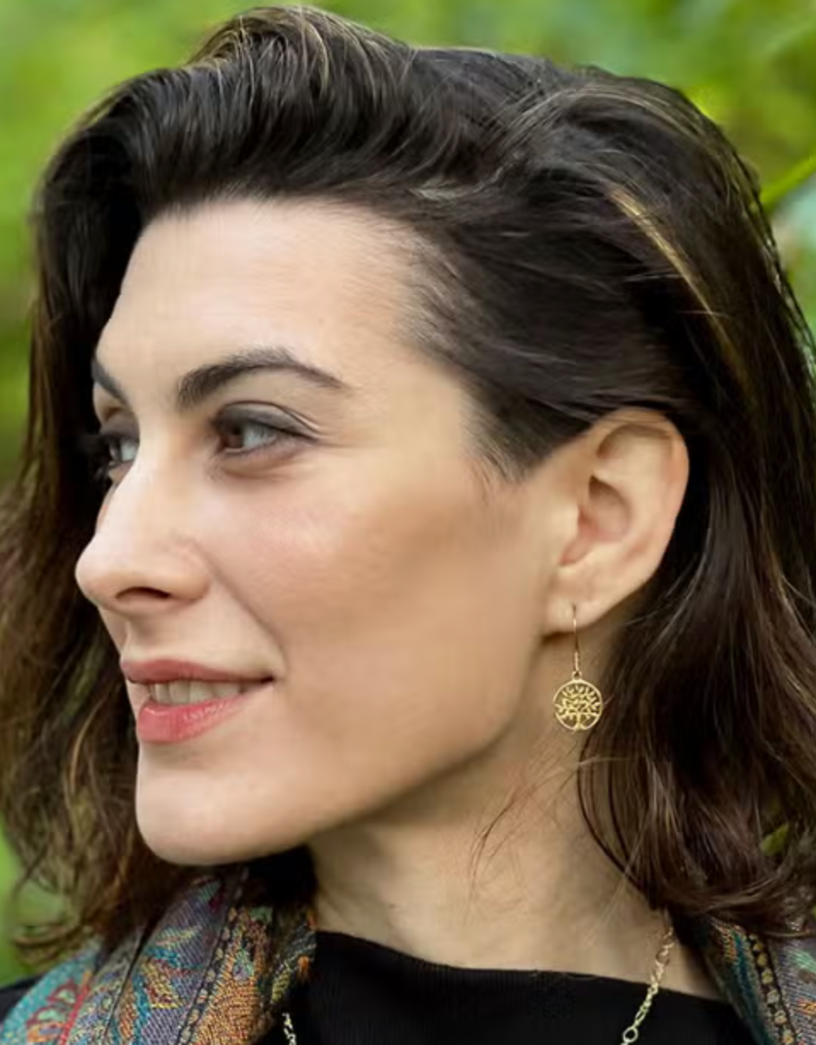 Women's Peace Collection Tree of Life Earrings - Brass