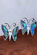 Women's Peace Collection Abalone Butterfly Studs