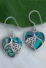Women's Peace Collection Abalone Heart Earrings