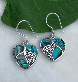 Women's Peace Collection Abalone Heart Earrings