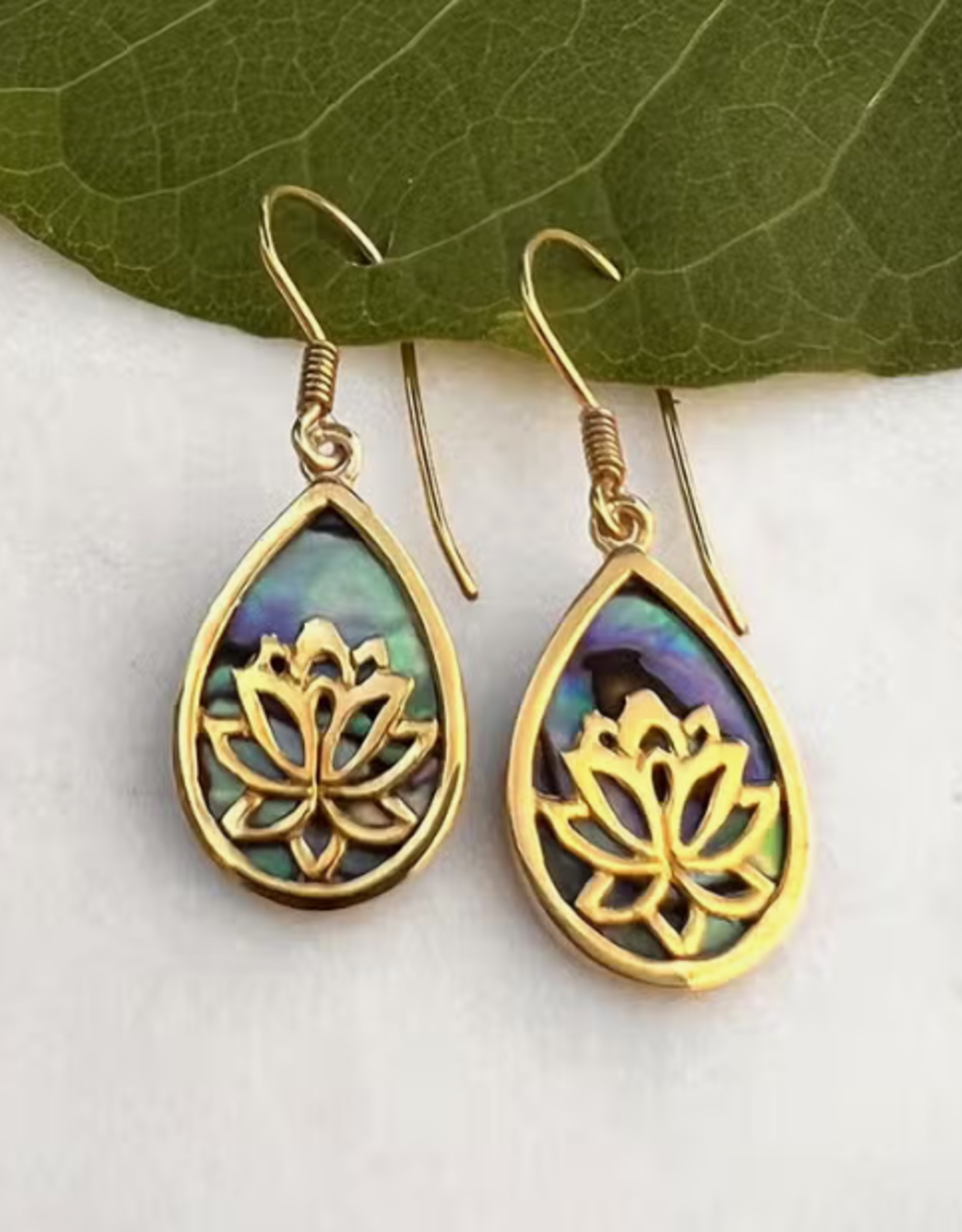 Women's Peace Collection Lotus Abalone Earrings