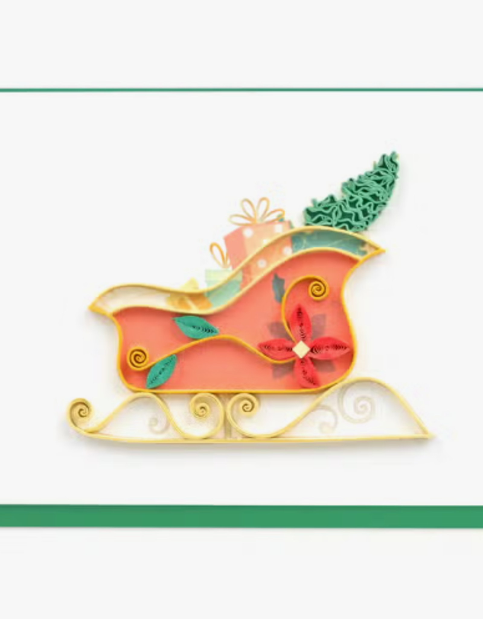 Quilling Card Christmas Sleigh Gift Enclosure Mini Card