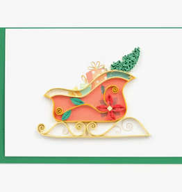 Quilling Card Christmas Sleigh Gift Enclosure Mini Card