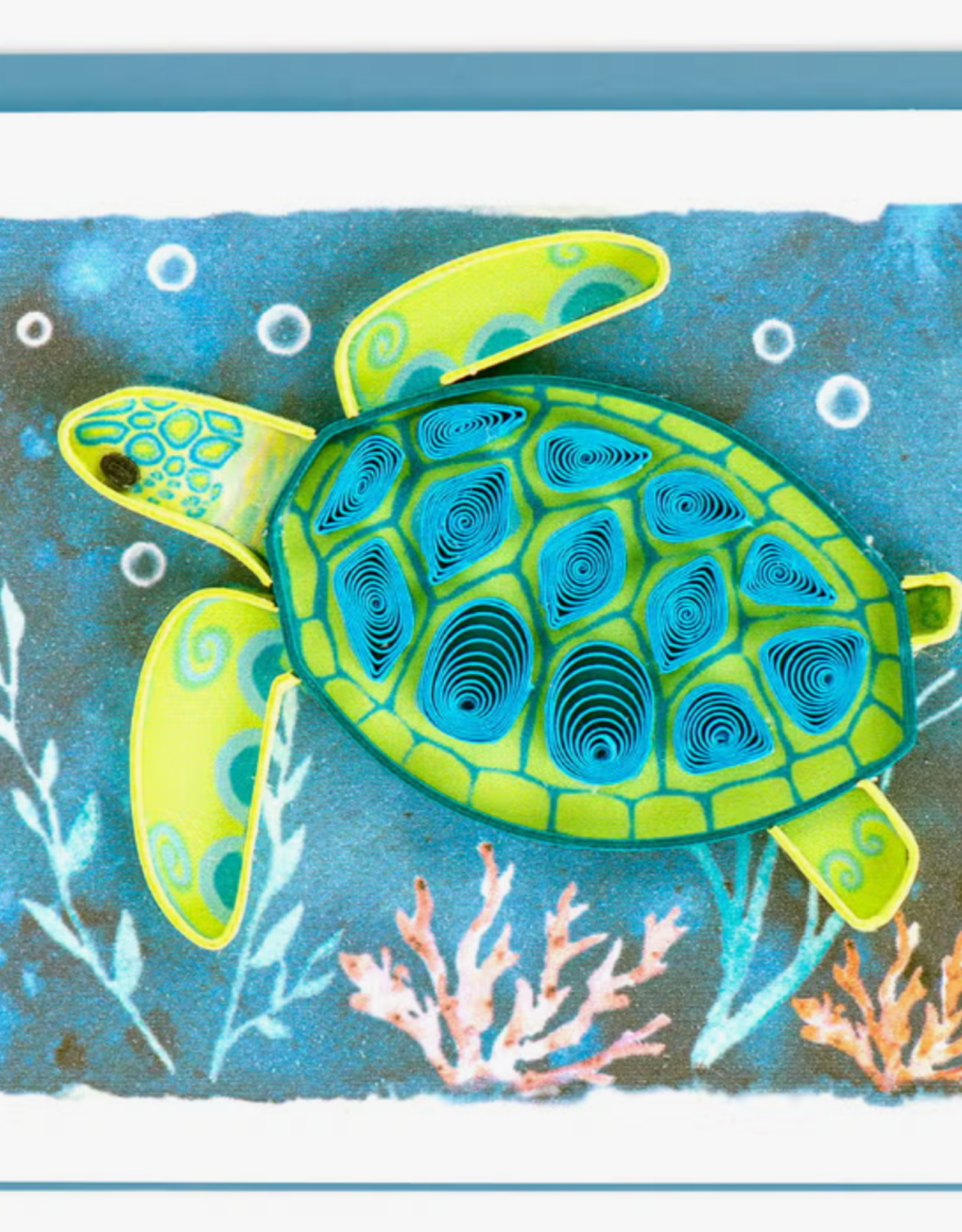 Quilling Card Quilled Swimming Sea Turtle Gift Enclosure Mini Card