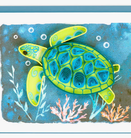 Quilling Card Quilled Swimming Sea Turtle Gift Enclosure Mini Card
