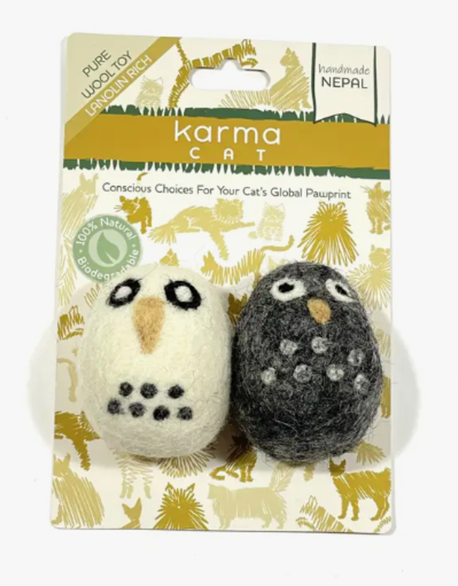 Dharma Dog Karma Cat Owls Wool Cat Toy