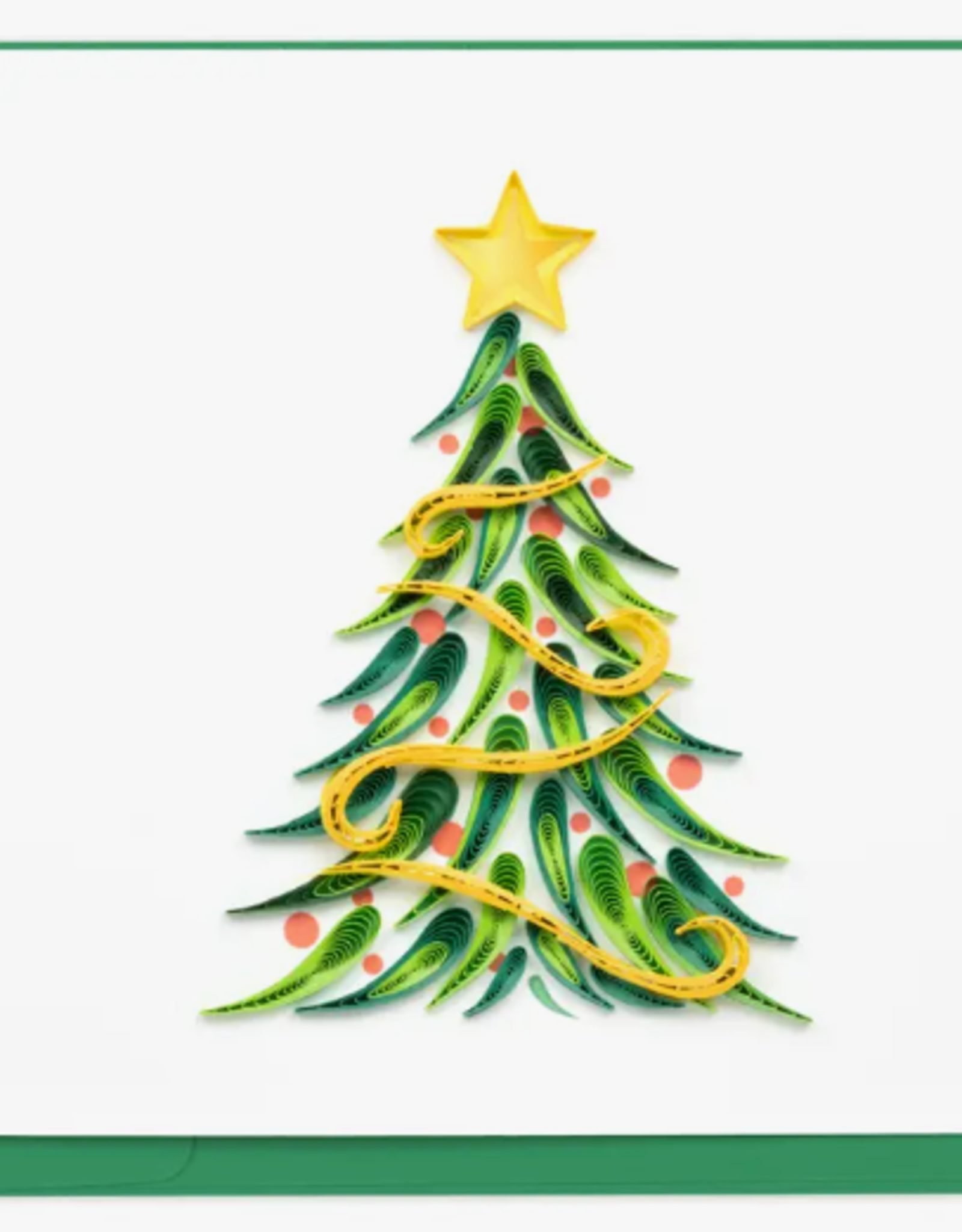 Quilling Card Quilled Gold Garland Christmas Tree Greeting Card