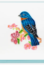 Quilling Card Quilled Bluebird on Flower Branch Greeting Card