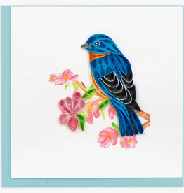 Quilling Card Quilled Bluebird on Flower Branch Greeting Card