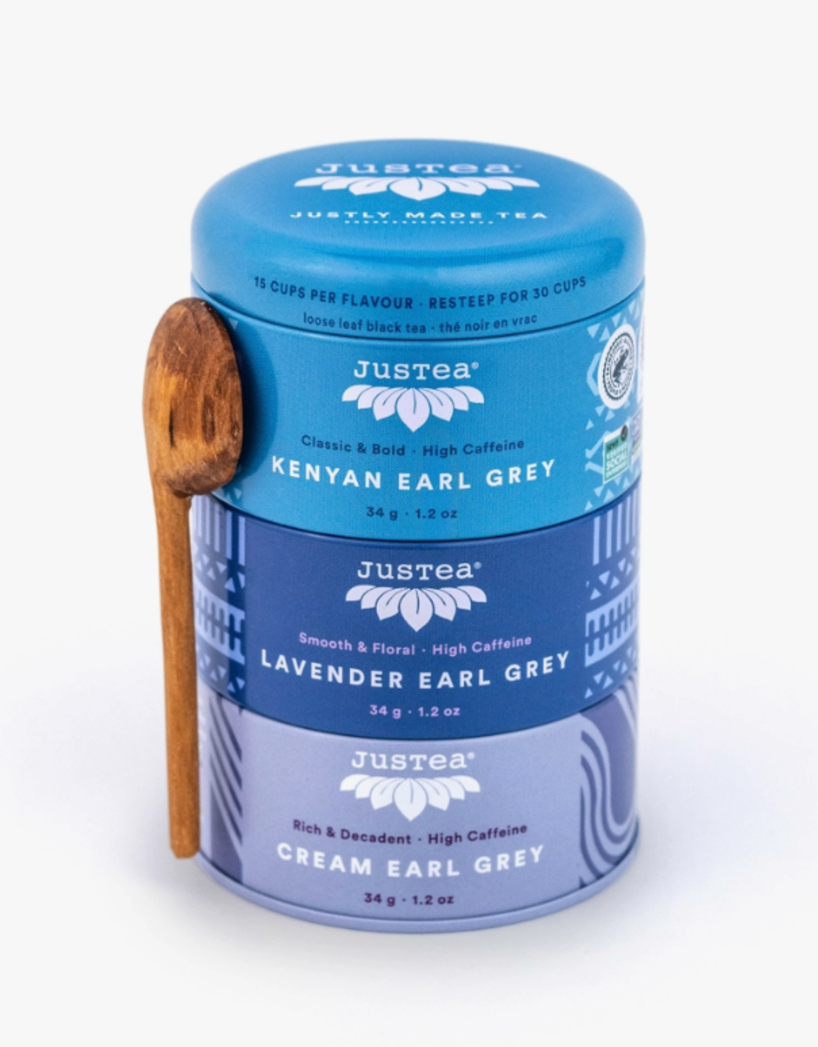 Justea Earl Grey Tea Trio Tin & Spoon