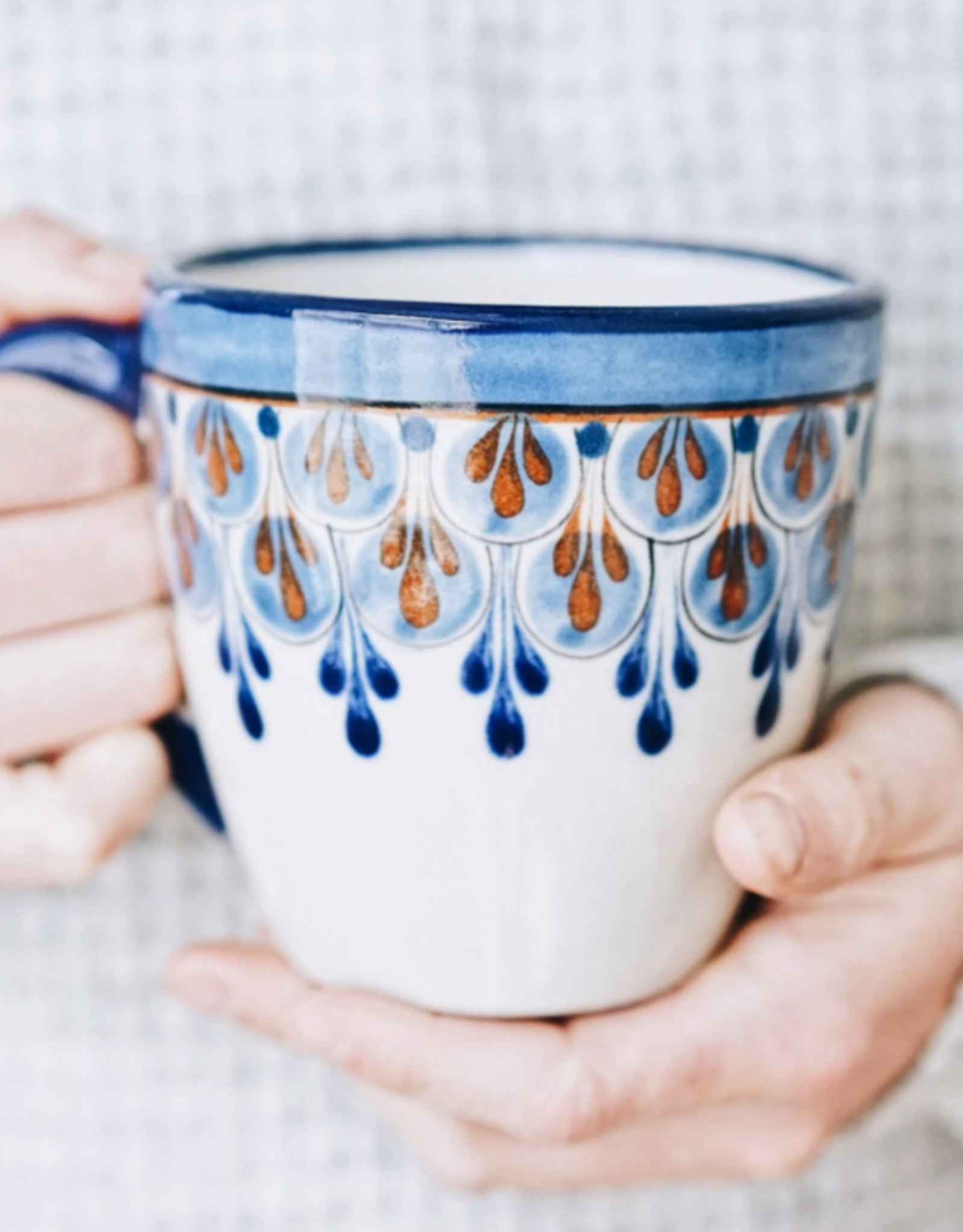 Upavim Crafts Blue Stoneware Coffee Mug