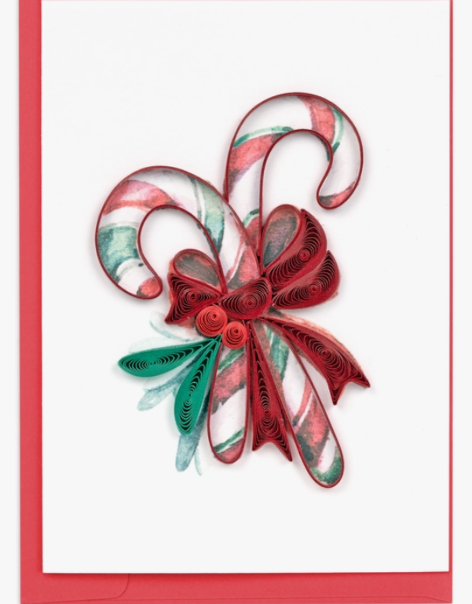Quilling Card Quilled Candy Canes Gift Enclosure Mini Card