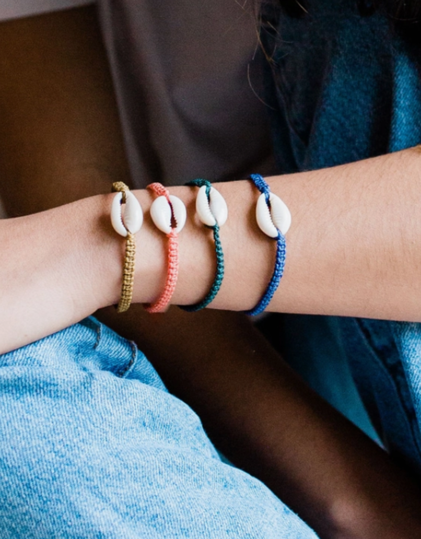 Lucia's Imports Shell Macrame Bracelets