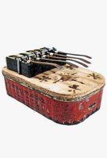 Swahili African Modern Small Square Recycled Tin Can Kalimba