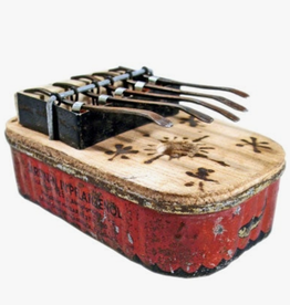 Swahili African Modern Small Square Recycled Tin Can Kalimba