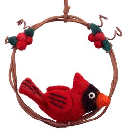 dZi Handmade Mini Cardinal Wreath