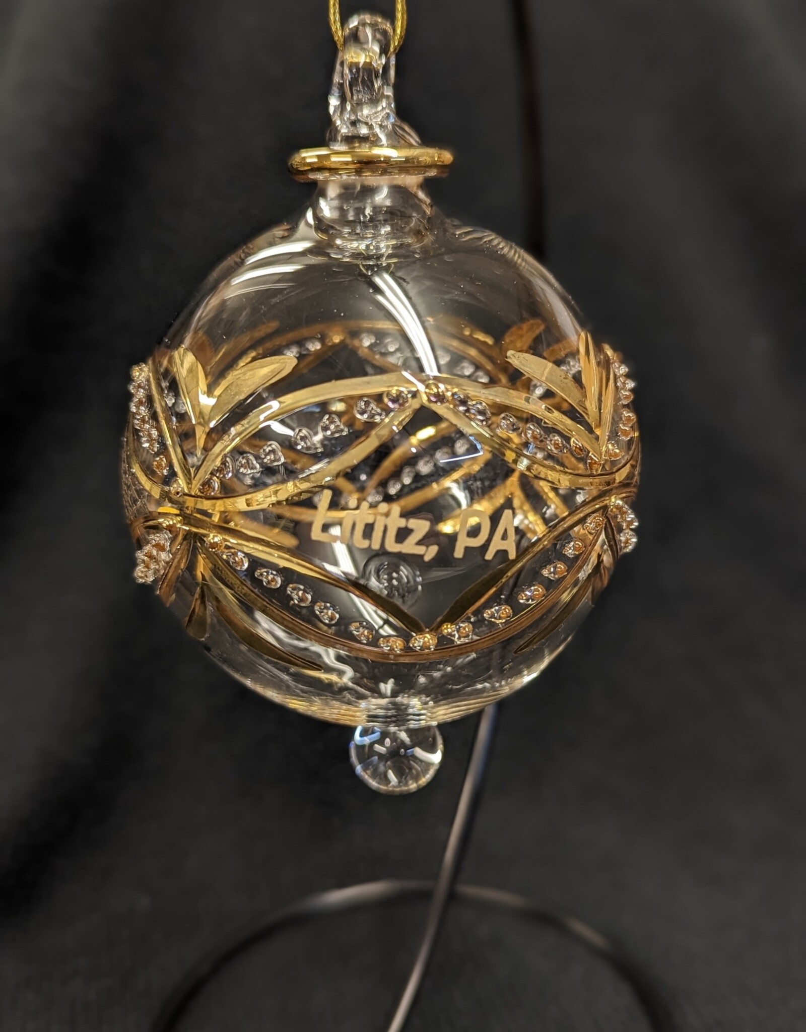 Dandarah Blown Glass Ornament - Gold Carousel Lititz