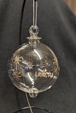 Dandarah Blown Glass Ornament - Silver Stars Lititz