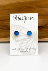 Women of the Cloud Forest Blue Morpho Butterfly Stud Earrings