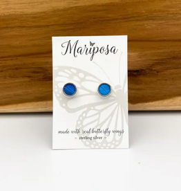 Women of the Cloud Forest Blue Morpho Butterfly Stud Earrings