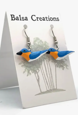 Women of the Cloud Forest Eastern Bluebird Balsa Earrings