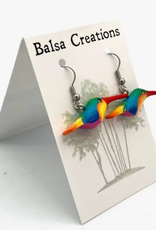 Women of the Cloud Forest Whimsical Hummingbird Balsa Earrings