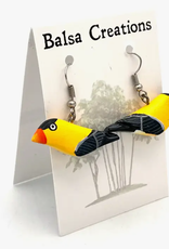 Women of the Cloud Forest American Goldfinch Balsa Earrings