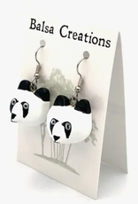 Women of the Cloud Forest Panda Balsa Earrings