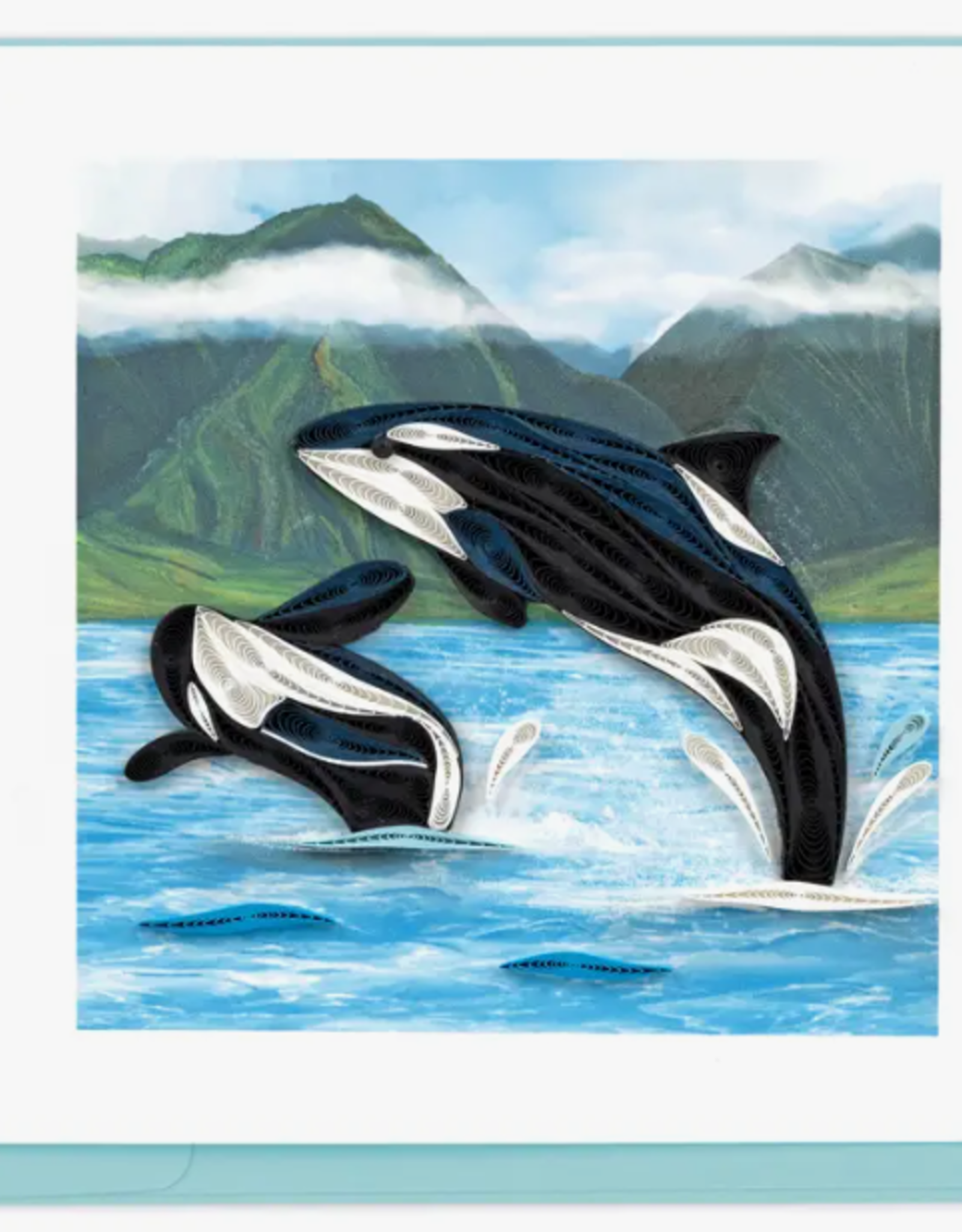 Quilling Card Quilled Orca Whales Greeting Card