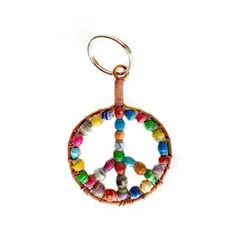 Ornaments 4 Orphans Peace Sign Paper Bead Keychain