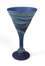 Ten Thousand Villages Phoenician Blue Cocktail Glass