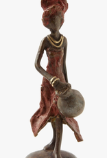 Swahili African Modern Water Bearer Burkina Bronze Sculpture