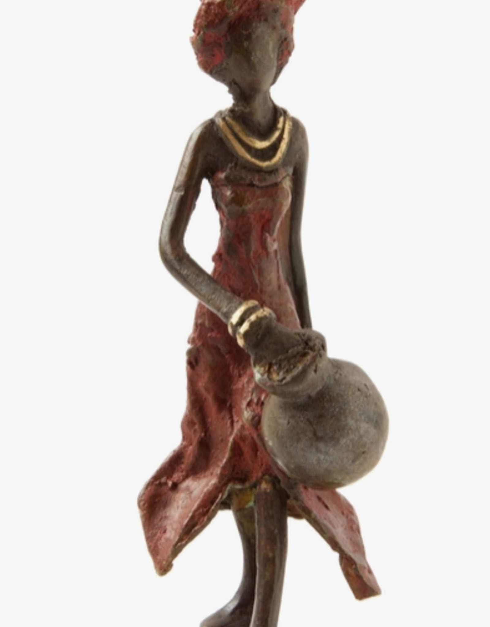 Swahili African Modern Water Bearer Burkina Bronze Sculpture