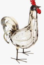 Swahili African Modern Recycled Metal Regal Rooster Sculpture