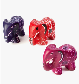 Global Crafts Assorted Love Miniature Soapstone Elephants