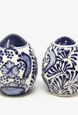 Global Crafts Encantada Salt and Pepper Shakers, Blue Flower