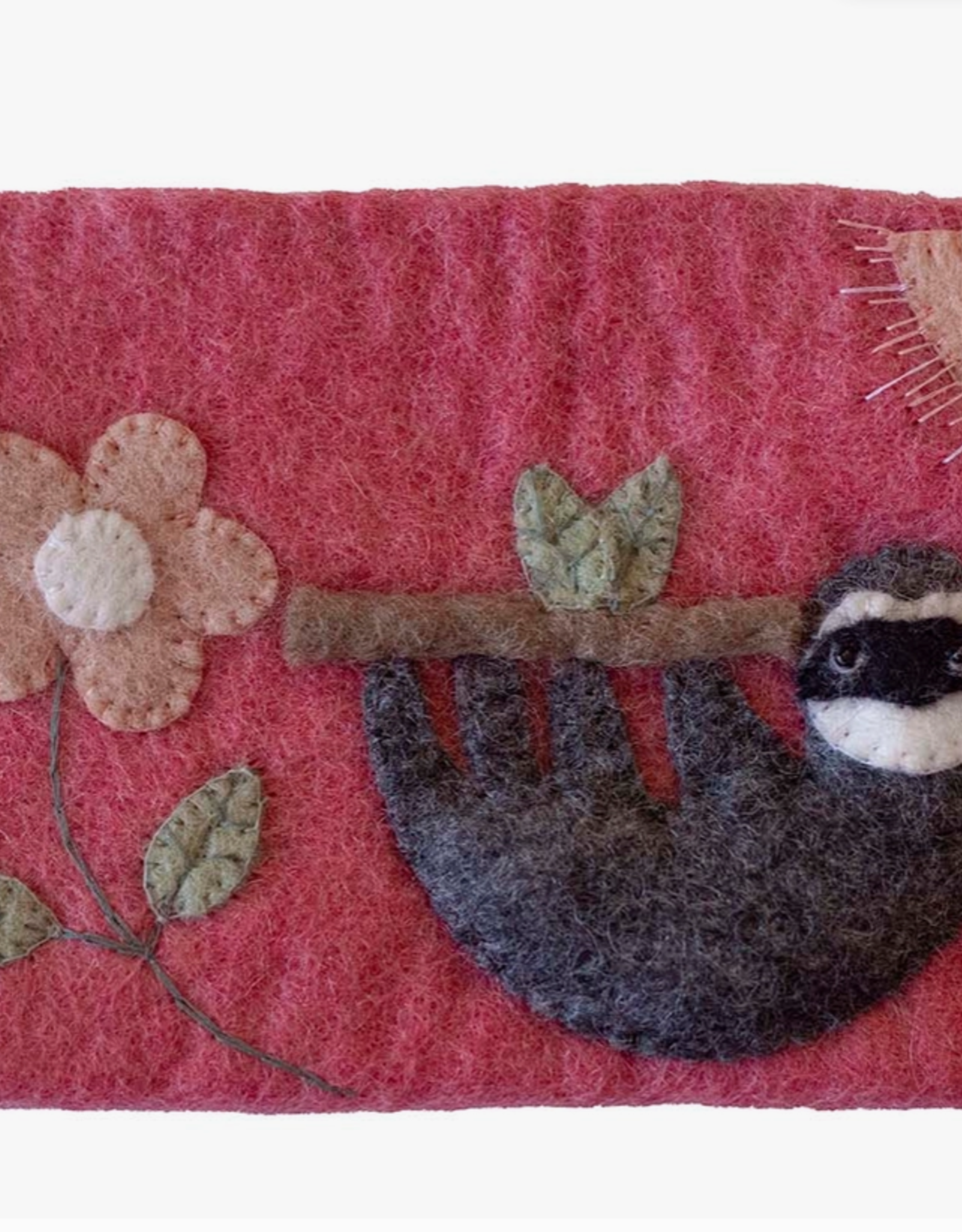 Global Crafts Felted Sloth Zipper Pouch