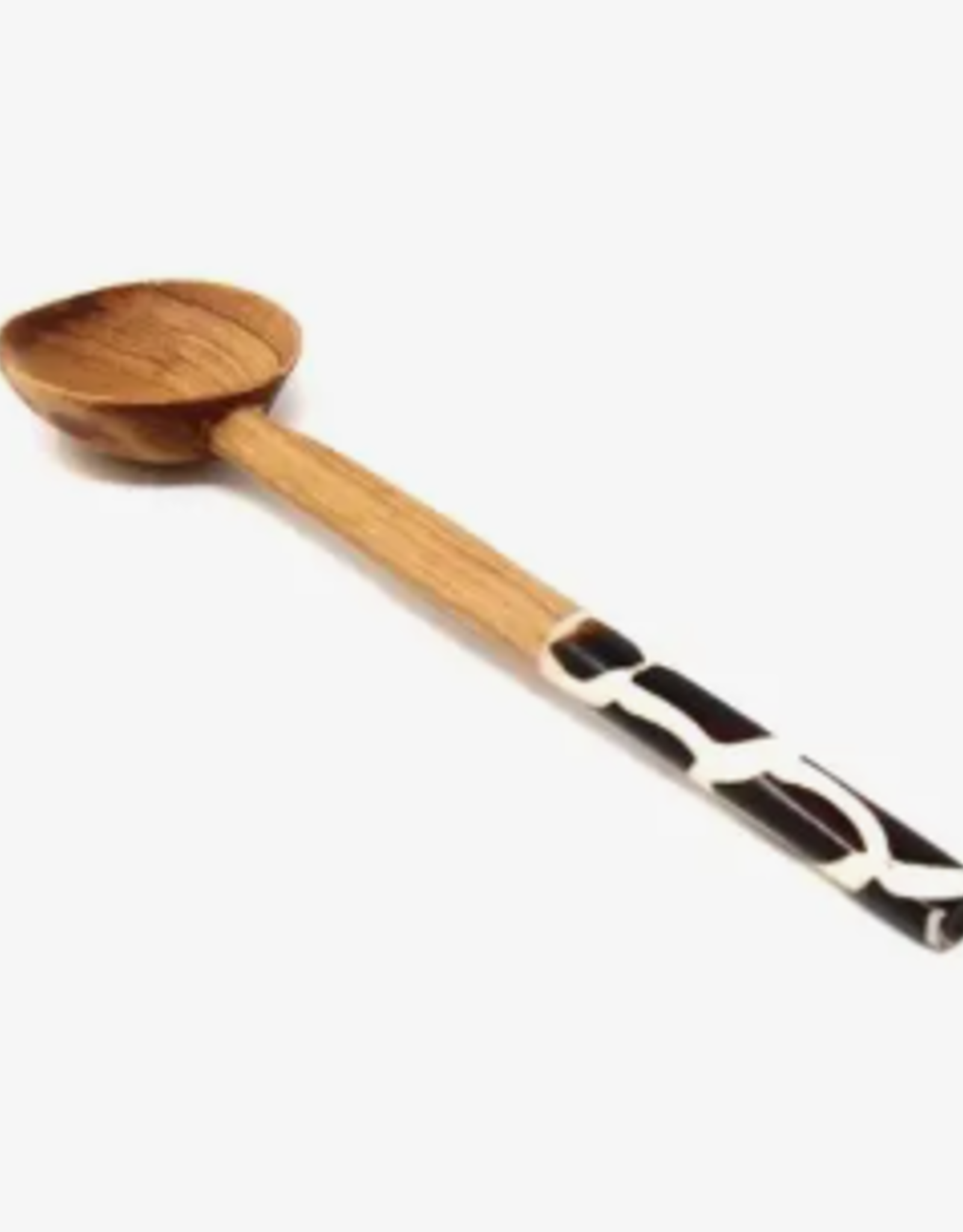 Global Crafts Olive Wood Appetizer Spoon with Bone Handle