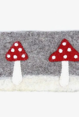 Global Crafts Mushroom Felt Zipper Pouch