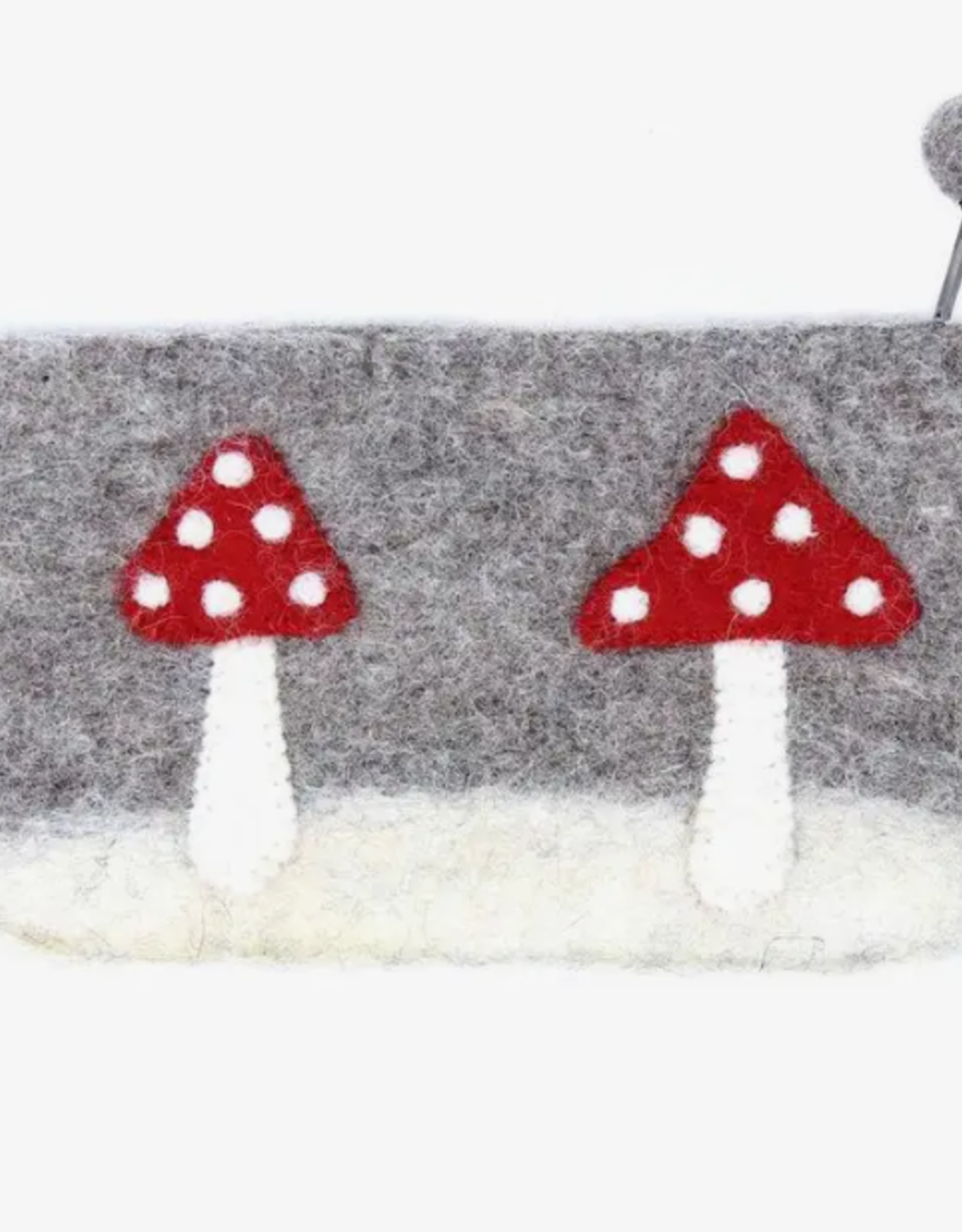 Global Crafts Mushroom Felt Zipper Pouch
