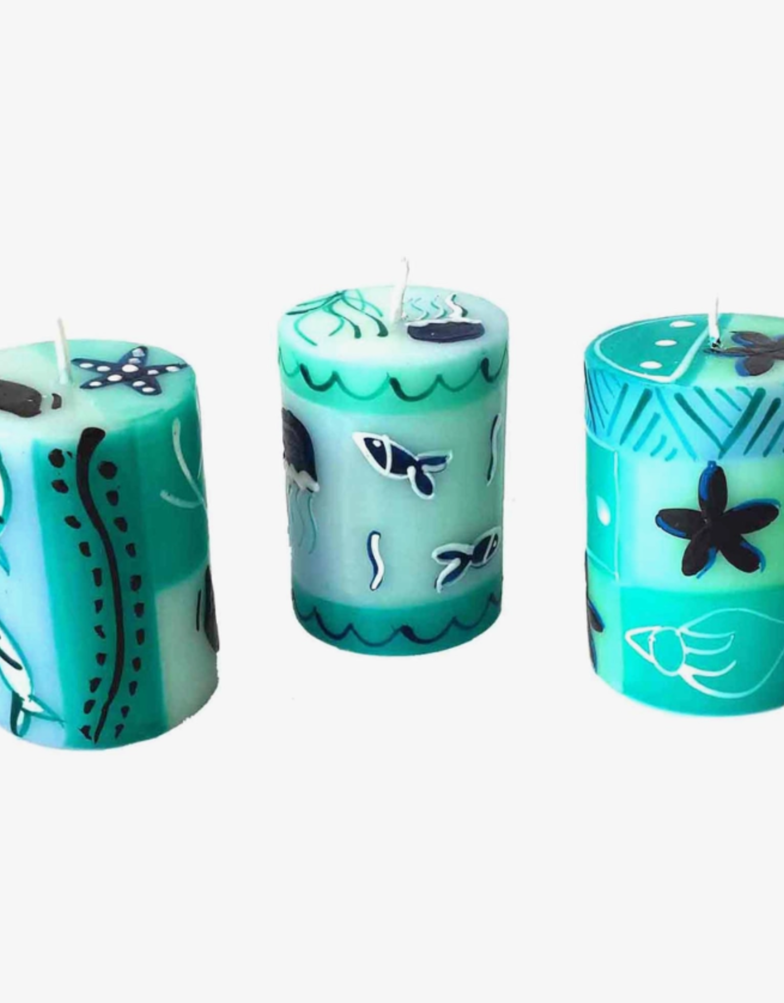 Global Crafts Samaki Design 2.5" Votive Candle - Set of 3